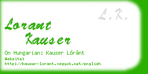 lorant kauser business card